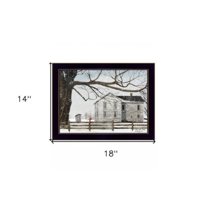 A Little Snow House 1 Black Framed Print Wall Art