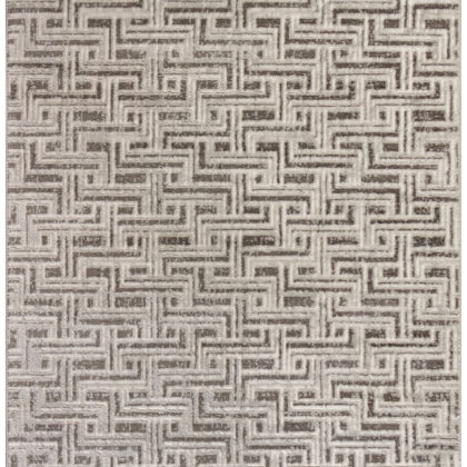 4' x 6' Gray Geometric Distressed Area Rug