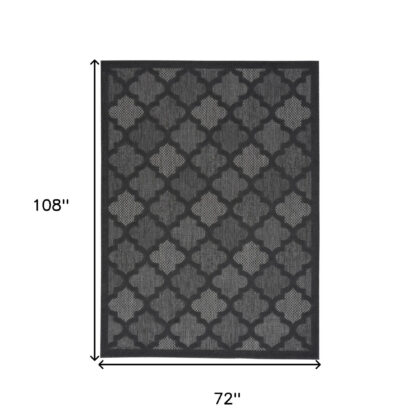 6' X 9' Charcoal and Gray Indoor Outdoor Area Rug