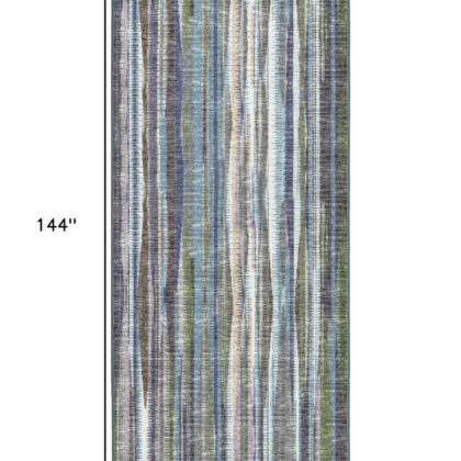 12' Blue and Ivory Ombre Hand Tufted Runner Rug