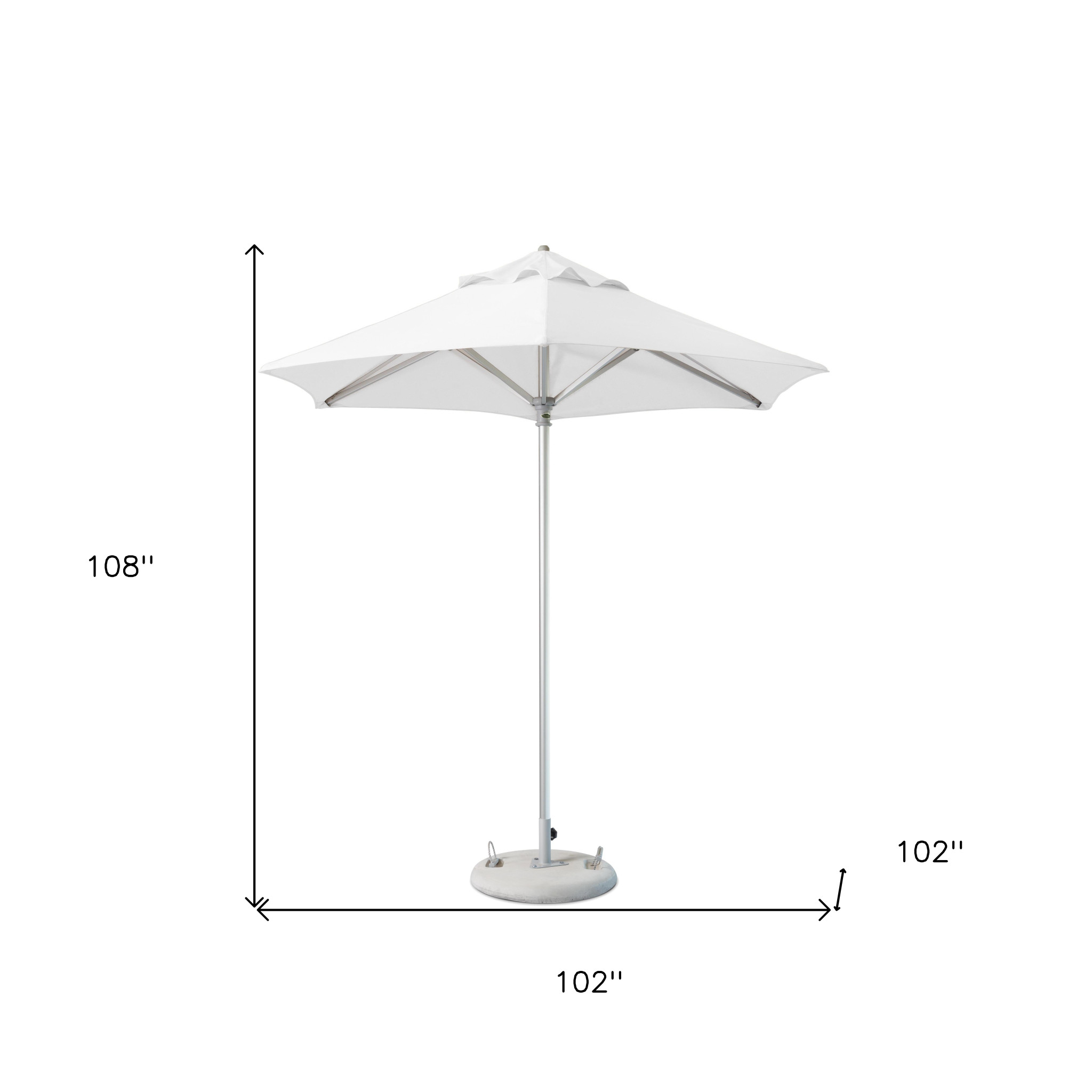 9' White Polyester Round Market Patio Umbrella - Image 4