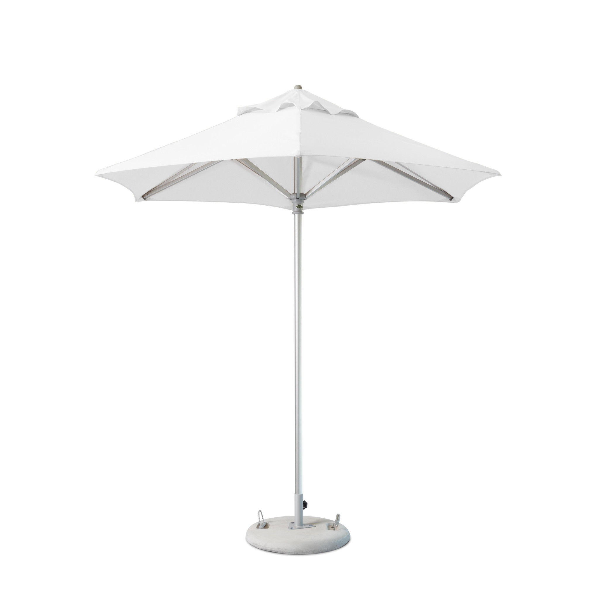9' White Polyester Round Market Patio Umbrella - Image 6