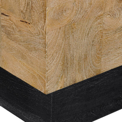 22" Black And Brown Solid Wood Square End Table