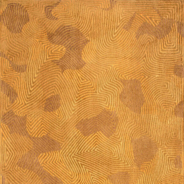 7' x 9' Yellow Abstract Non Skid Area Rug