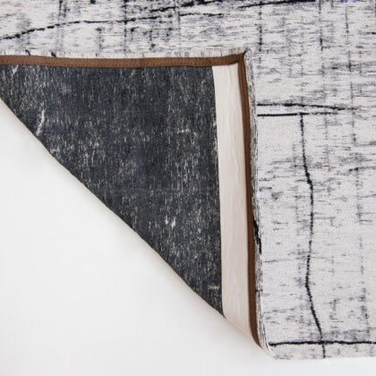9' X 13' Black and White Abstract Non Skid Area Rug