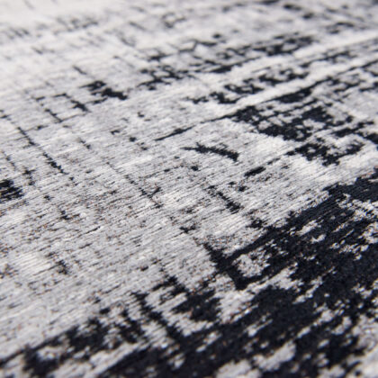 9' X 13' Black and White Abstract Non Skid Area Rug