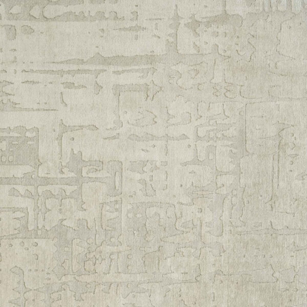 8' Gray and Beige Round Abstract Non Skid Area Rug