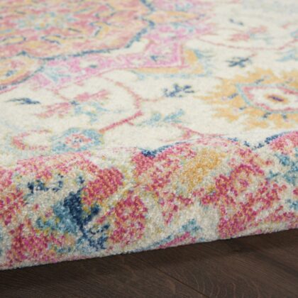 4' X 6' Pink And Ivory Southwestern Dhurrie Area Rug