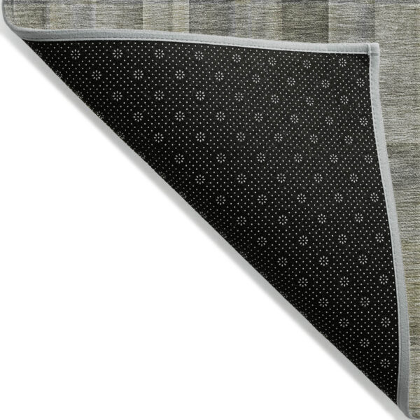 2' X 8' Gray Plaid Washable Non Skid Indoor Outdoor Runner Rug