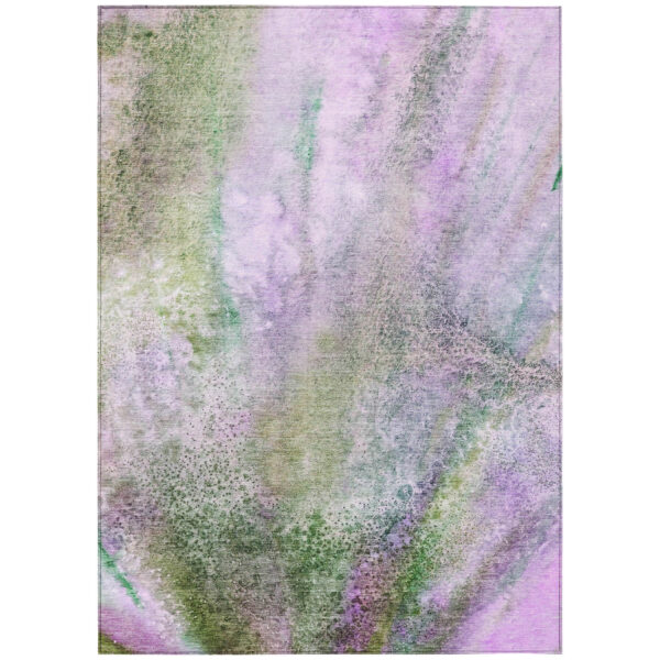 10' X 14' Purple Abstract Washable Non Skid Indoor Outdoor Area Rug