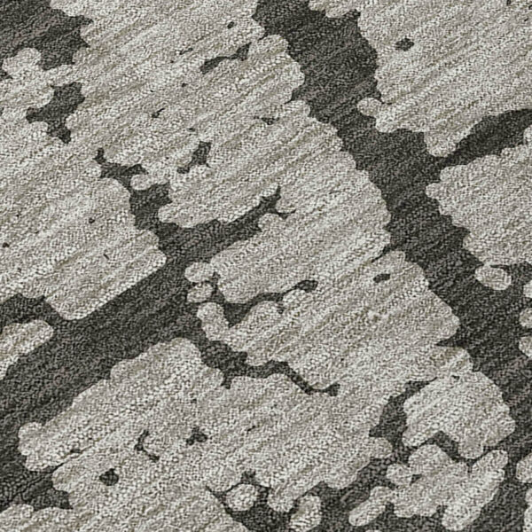 8' X 10' Gray and Black Abstract Washable Indoor Outdoor Area Rug