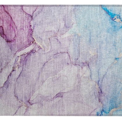 2' X 3' Purple Abstract Washable Non Skid Indoor Outdoor Area Rug