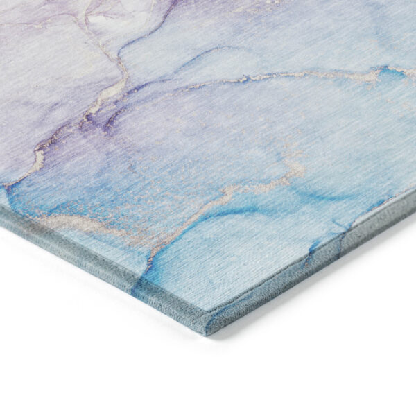2' X 3' Purple Abstract Washable Non Skid Indoor Outdoor Area Rug