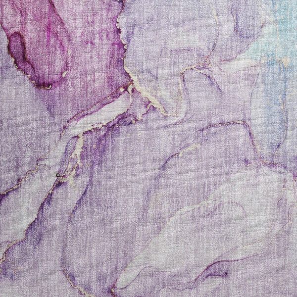 2' X 3' Purple Abstract Washable Non Skid Indoor Outdoor Area Rug