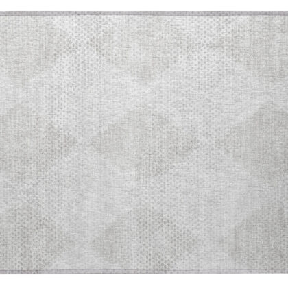 2' X 3' Ivory Geometric Washable Non Skid Indoor Outdoor Area Rug