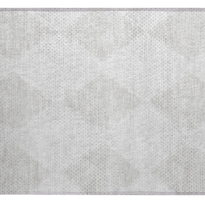 2' X 3' Ivory Geometric Washable Non Skid Indoor Outdoor Area Rug