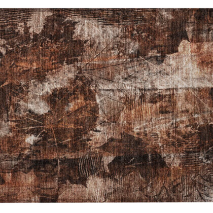2' X 3' Orange Floral Washable Non Skid Indoor Outdoor Area Rug
