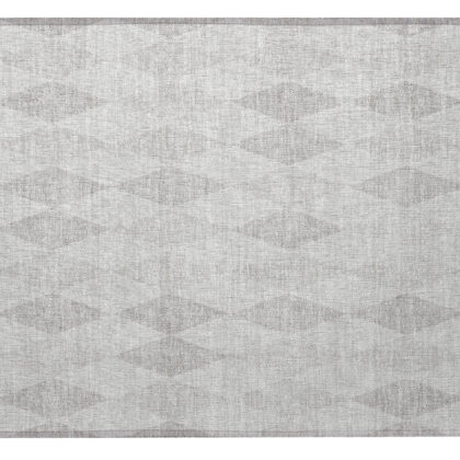 2' X 3' Gray Geometric Washable Non Skid Indoor Outdoor Area Rug