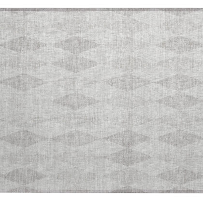 2' X 3' Gray Geometric Washable Non Skid Indoor Outdoor Area Rug