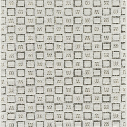 3' X 5' Cream and Beige Geometric Distressed Indoor Outdoor Area Rug