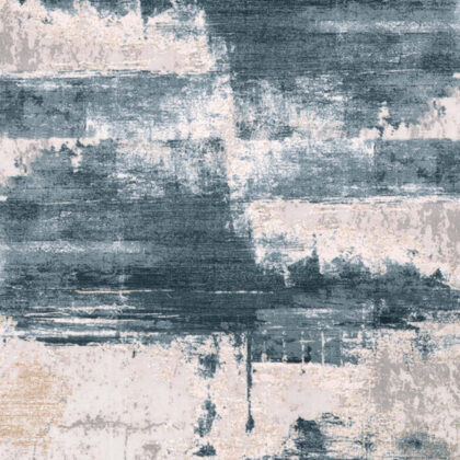 20' Blue And Ivory Abstract Dhurrie Runner Rug