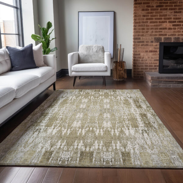 8' X 10' Beige Ivory And Tan Moroccan Washable Indoor Outdoor Area Rug
