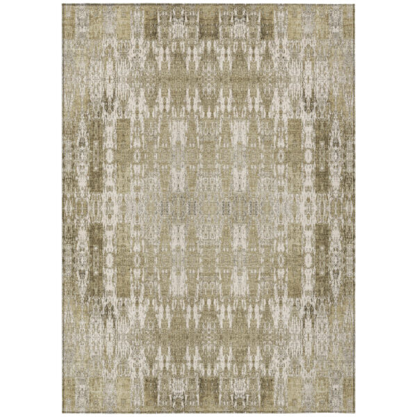 8' X 10' Beige Ivory And Tan Moroccan Washable Indoor Outdoor Area Rug