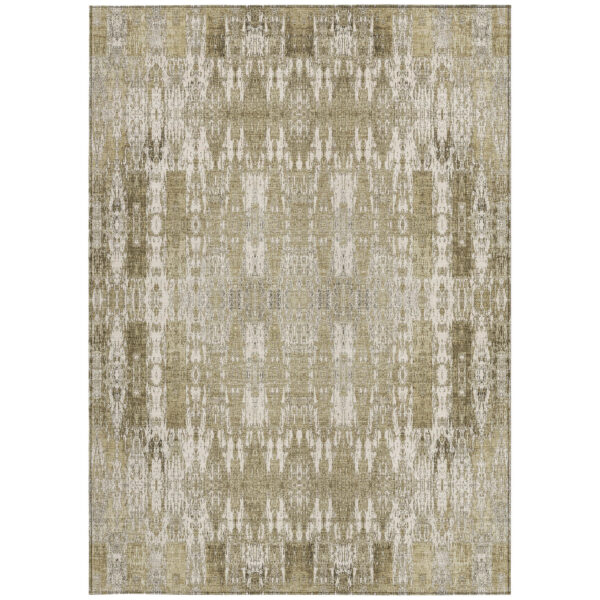 8' X 10' Beige Ivory And Tan Moroccan Washable Indoor Outdoor Area Rug