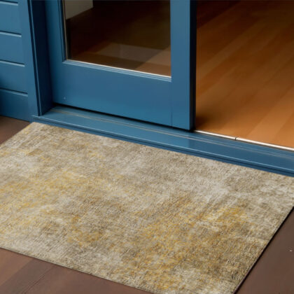 3' X 5' Beige Taupe And Ivory Abstract Washable Indoor Outdoor Area Rug