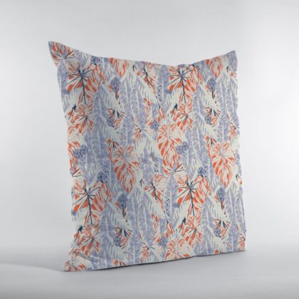 18" Orange Lavender Tropics Zippered Suede Throw Pillow