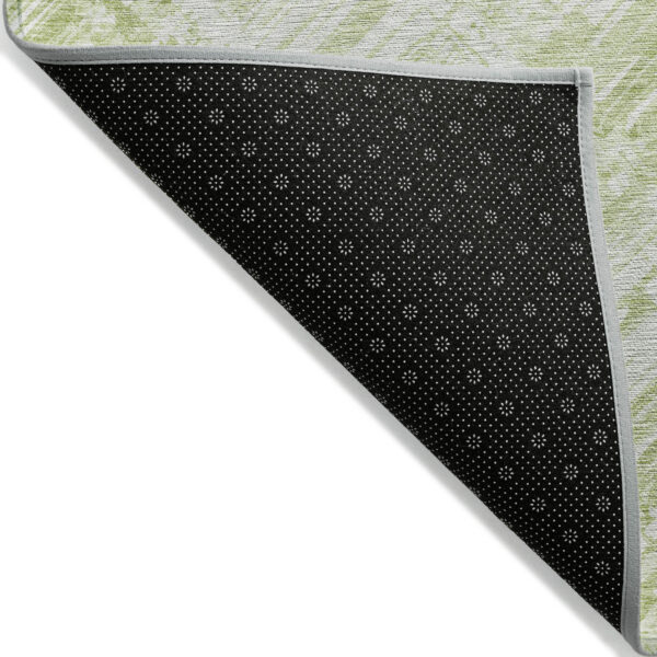10' X 14' Green And Ivory Geometric Washable Indoor Outdoor Area Rug