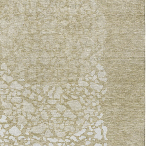 5' X 8' Beige Tan And Taupe Abstract Washable Indoor Outdoor Area Rug