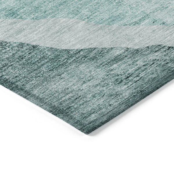 10' X 14' Teal Blue Aqua And Mint Green Abstract Washable Indoor Outdoor Area Rug