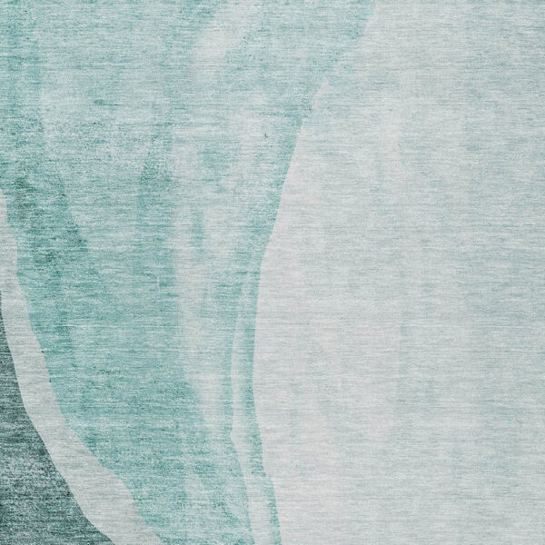 10' X 14' Teal Blue Aqua And Mint Green Abstract Washable Indoor Outdoor Area Rug