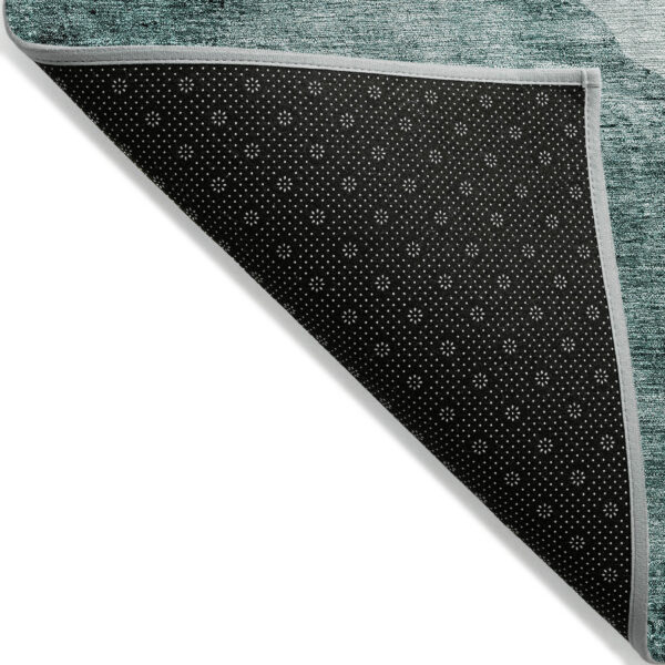 10' X 14' Teal Blue Aqua And Mint Green Abstract Washable Indoor Outdoor Area Rug