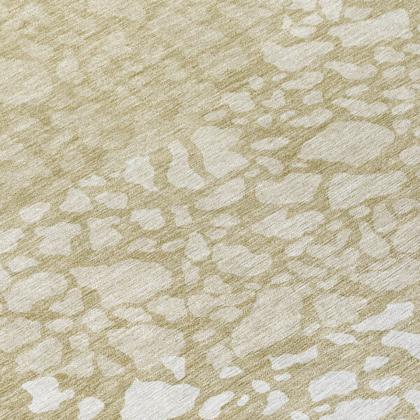 5' X 8' Beige Tan And Taupe Abstract Washable Indoor Outdoor Area Rug