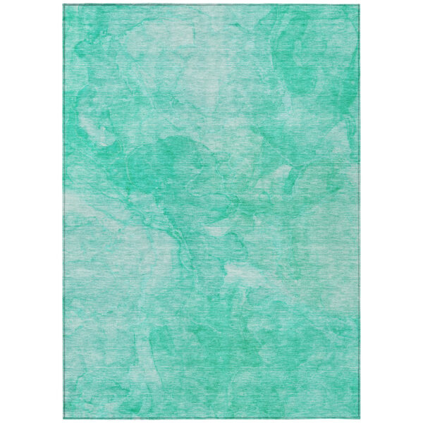 9' X 12' Teal Blue And Aqua Nautical Washable Indoor Outdoor Area Rug