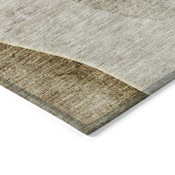 10' X 14' Taupe Beige And Gray Abstract Washable Indoor Outdoor Area Rug