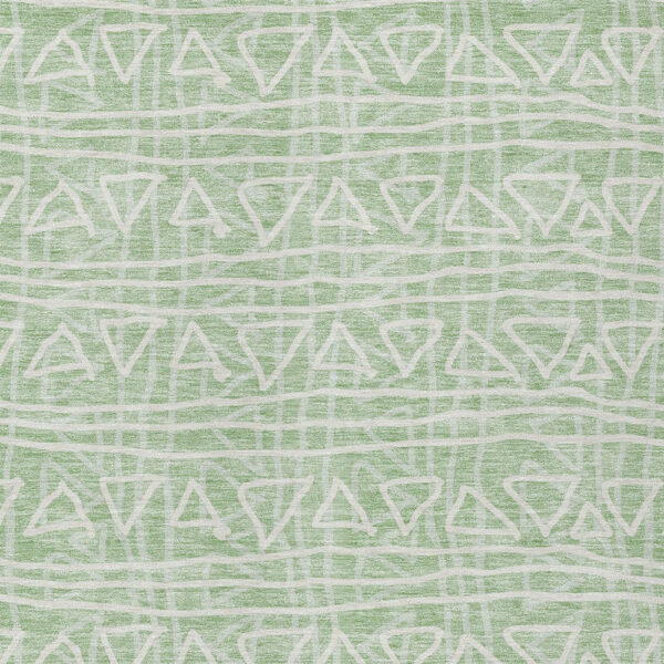8' X 10' Mint Green Artichoke Green And Ivory Geometric Washable Indoor Outdoor Area Rug