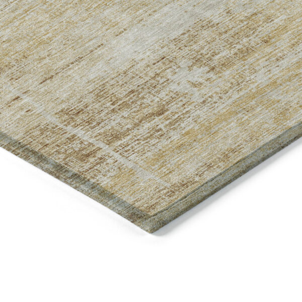 10' X 14' Gold Beige And Wheat Abstract Washable Indoor Outdoor Area Rug