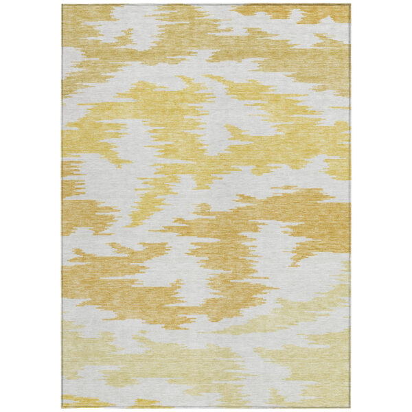 8' X 10' Gold Beige And Wheat Abstract Washable Indoor Outdoor Area Rug