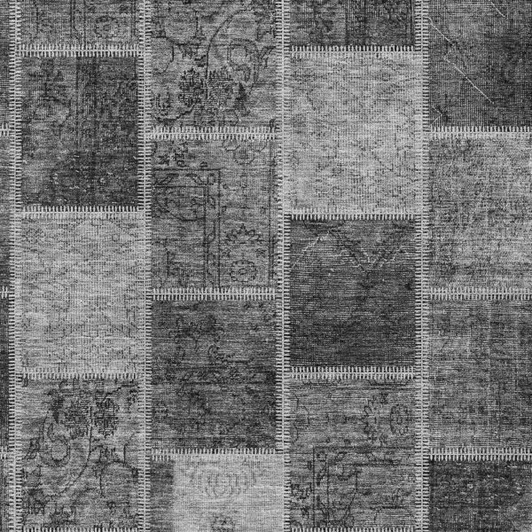 8' X 10' Gray Charcoal And Silver Patchwork Washable Indoor Outdoor Area Rug
