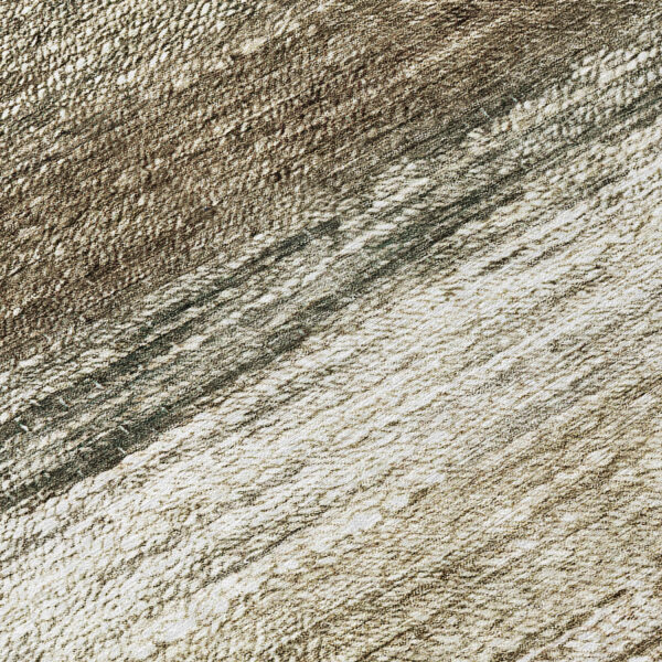 8' Brown Beige And Tan Round Ombre Washable Indoor Outdoor Area Rug