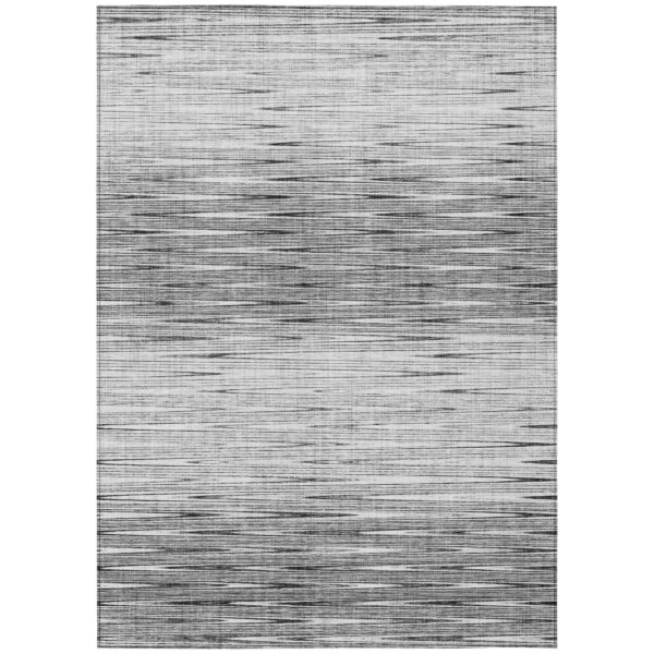 5' X 8' Gray And Charcoal Abstract Washable Indoor Outdoor Area Rug