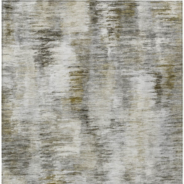 9' X 12' Brown And Taupe Abstract Washable Indoor Outdoor Area Rug