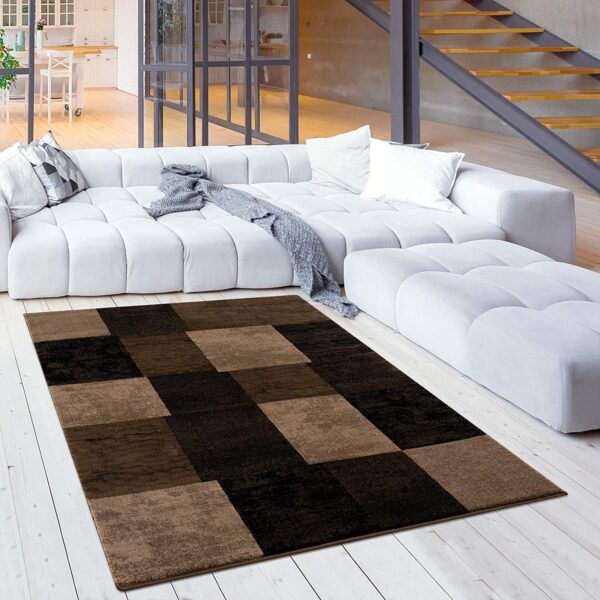 8' X 10' Brown Checkered Dhurrie Area Rug