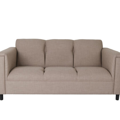 72" Beige And Black Polyester Sofa