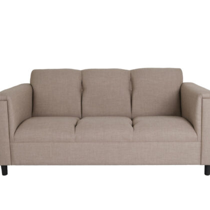 72" Beige And Black Polyester Sofa