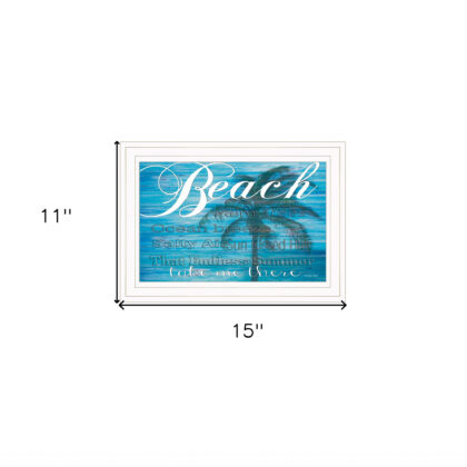 Take Me There (Beach) White Framed Print Wall Art