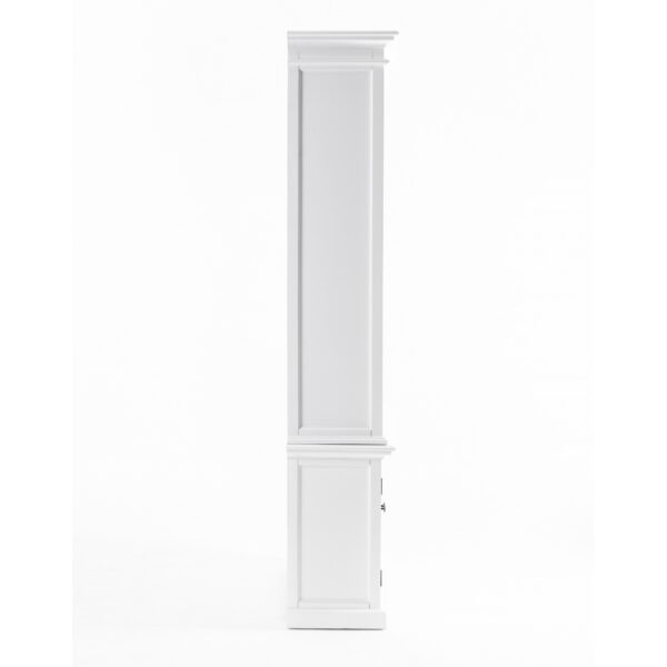 White Solid Wood Adjustable Four Tier Bookcase